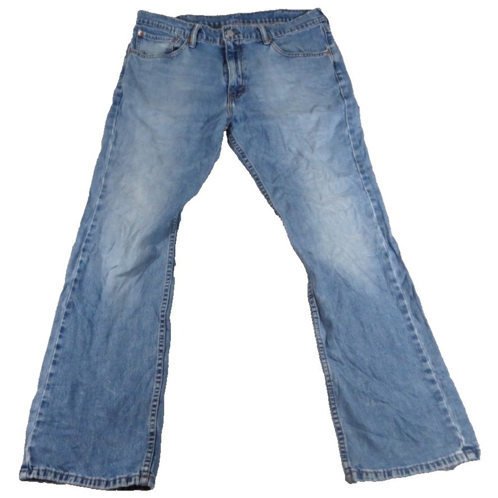 Levi 527 VTG Y2K Bootcut Blue Denim Jeans Mens 38 Distressed Low Rise Flared